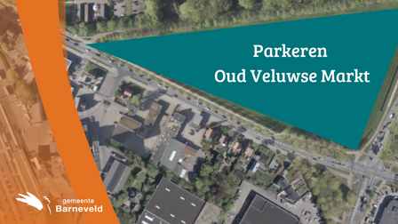 Kaart van de parkeerplek met logo van gemeente Barneveld.
